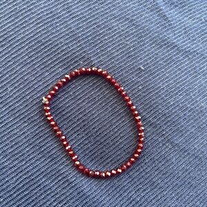 New Hand Made Elegant Red Beaded Stretch Bracelet
